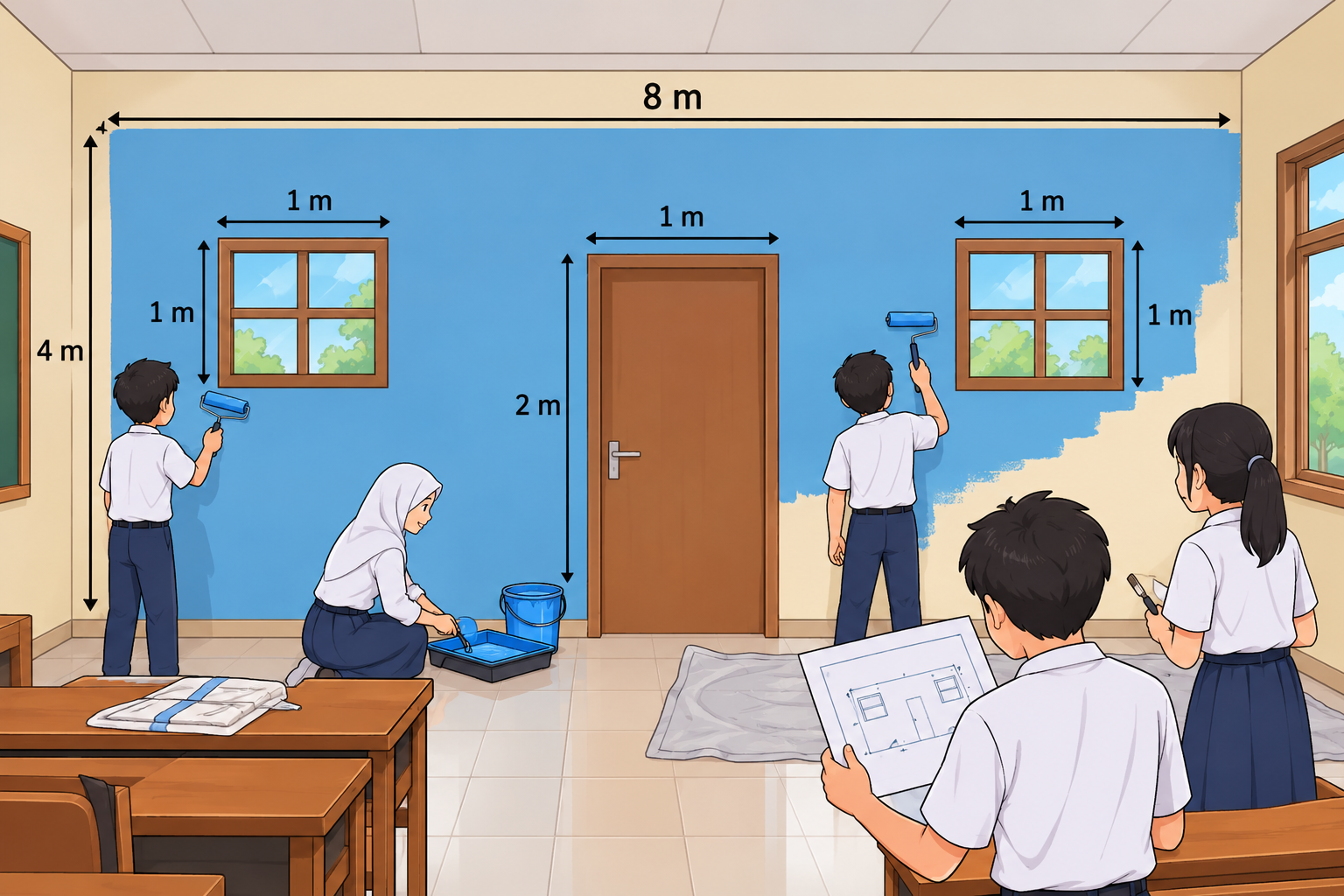 Mengecat Dinding Kelas